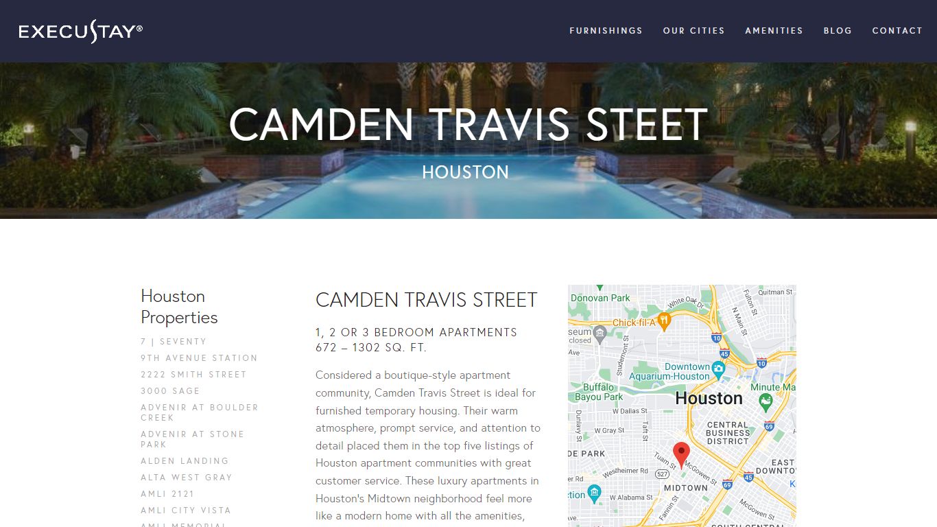 Camden Travis Street | Houston Area Corporate Housing