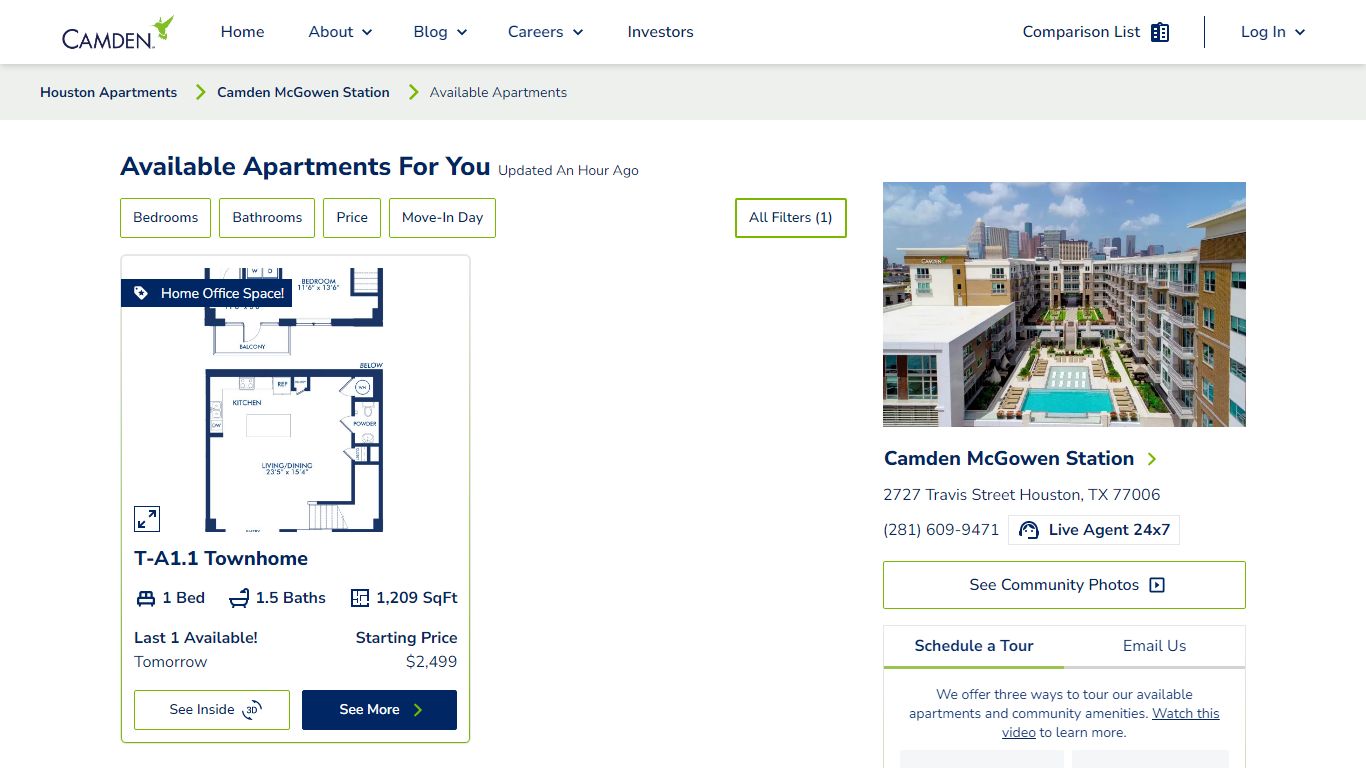 1 & 2 Bedroom Apartments in Houston, TX - Camden McGowen Station